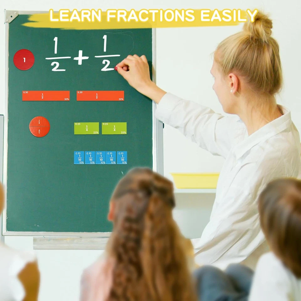 Magnetic Fraction Tiles and Circles Puzzle Set for Kids Math Learning Tool - Image 2 of 4