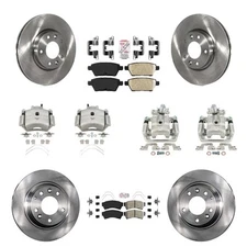 Front Rear Brake Rotors Pads Calipers Kit for Ford Fusion 2006-2012 oe0G