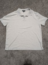 Banana Republic Luxe Touch Mens Heathered Cream Short Sleeve Polo Shirt Size L