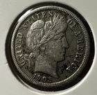 1905 P 10c Ten Cents Barber 90% Silver Dime EF+ Full Liberty Visible Very Nice!!