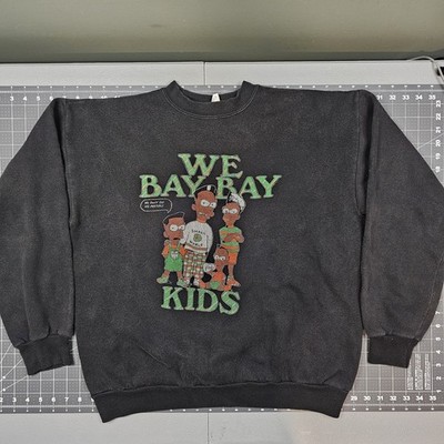 Vintage We Bay Bay Kids Sweatshirt XL Bebes Black Bootleg Rap 90s Streetwear