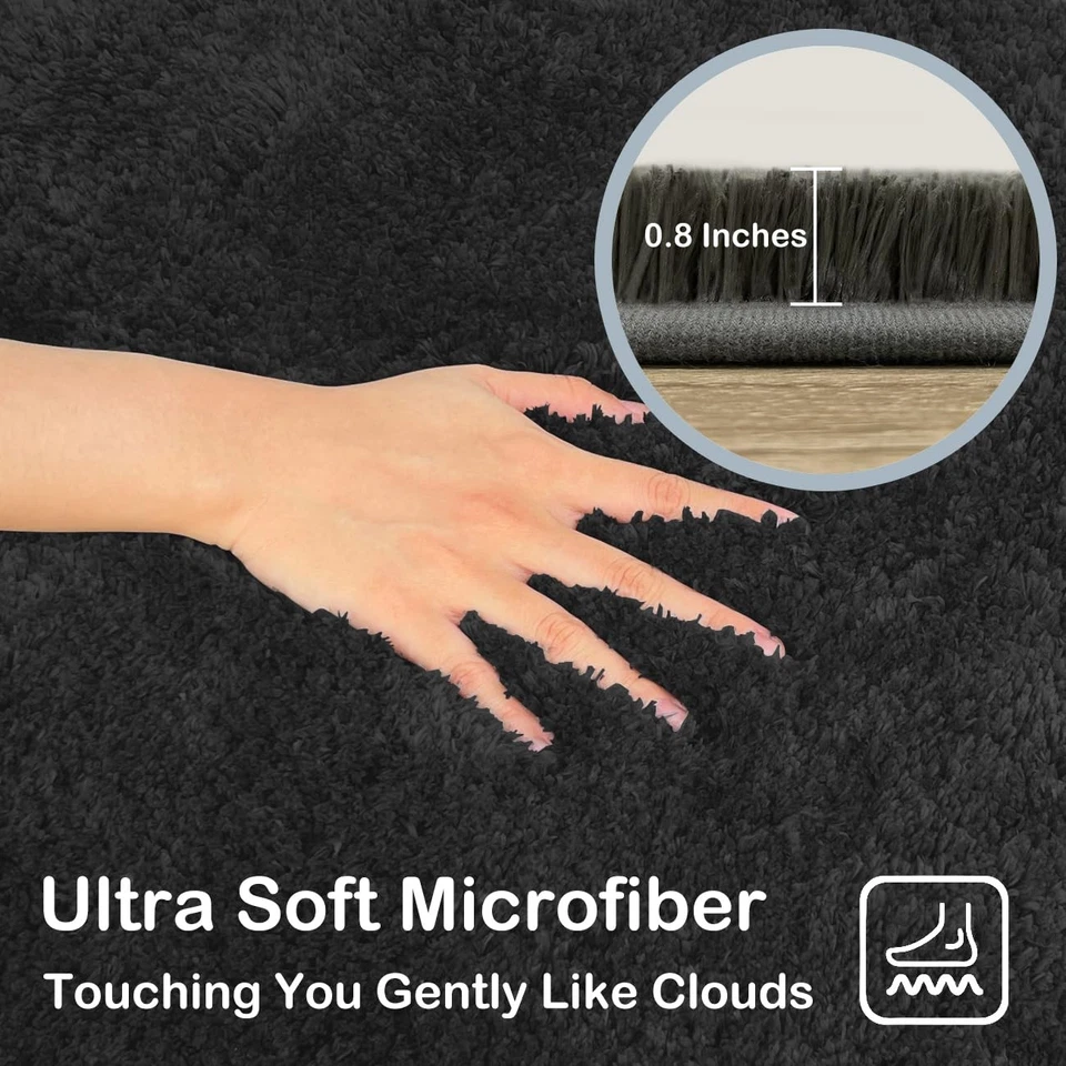 Juego de alfombras de baño 3 piezas, alfombras de baño de microfibra absorbente suave y en forma de U C... Foto 4 de 4