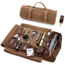 Barillio Bartender Kit Bag with Black Cocktail Shaker Set - Brown -