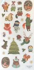 2 Sheets Holiday Xmas Woodland Animal Stickers Papercraft Planner Supply Crafts