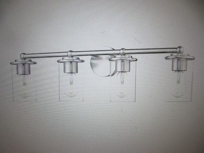 Z-Lite Thayer 30.75 in. 4-Light Brushed Nickel Vanity Light w Clear Glass Shade