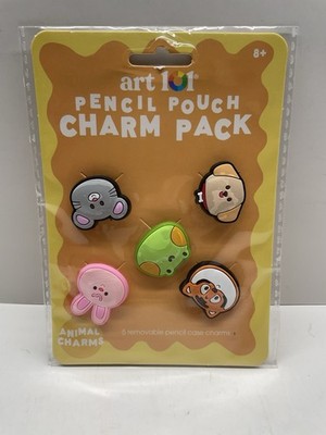 Art 101 Pencil Pouch Charm Pack 5pc Animal Charms Removable Accessories New