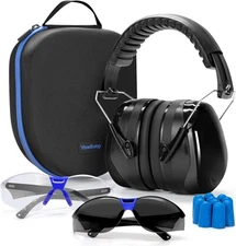 Yewltvep Shooting Ear Protection Kit – Earmuffs, Safety Glasses, Earplugs & Carr