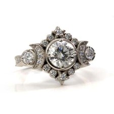 1.30Ct White Round Cut CZ Wedding Ring In Solid 925 Sterling Silver