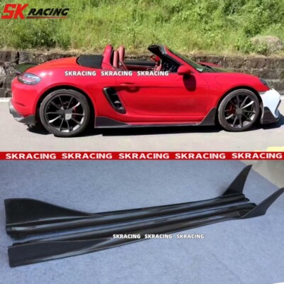 Carbon Fiber Side Skirts Extension Lip for Porsche 718 Boxster Cayman 2016-2021
