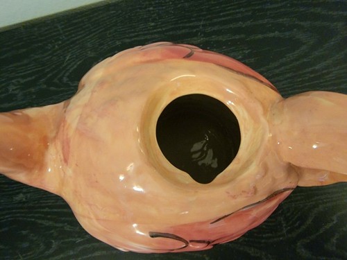 Heather Goldminc Blue Sky Clayworks Flamingo Teapot - Picture 3 of 6