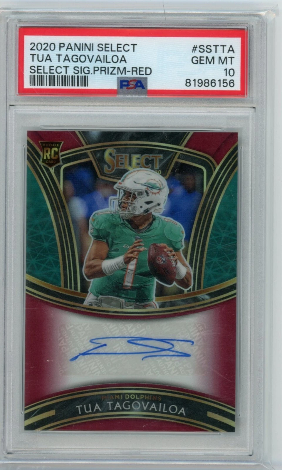 Tua Tagovailoa Panini Select Signatures Prizm #SSTTA Red