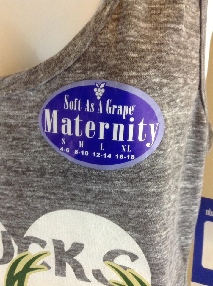 NBA Milwaukee Bucks Womens Maternity Shadow Tank Top Charcol Sz M - Image 3 of 4