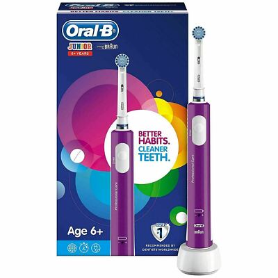 Oral-B Junior Kinder Elektrische Zahnbürste Wiederaufladbar für Kinder ab 6+, Lila