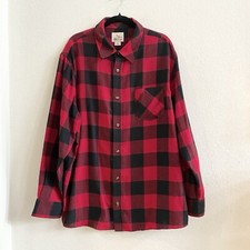 Field And Stream Mens Shirt 2XL Red Buffalo Plaid Flannel Button Up Work