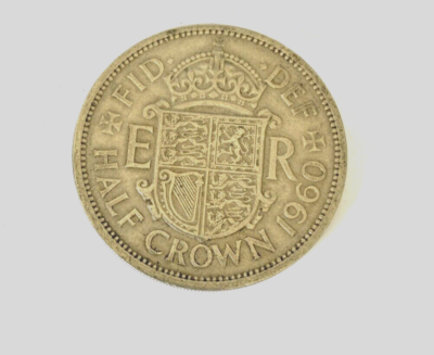 1960 half-crown, 2/6, Queen Elizabeth 11 Free uk p&p nice