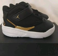 Jordan Max Aura 4 TD Toddler Shoes Black Metallic Gold White Size 5C