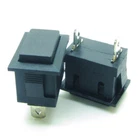 5 x Push Button Switch Black Rectangle Momentary OFF-ON 2 Pins 10A 125V 6A 250V