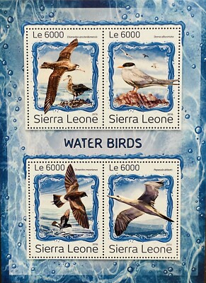 SIERRA LEONE WATER BIRDS STAMPS SHEET MNH 2016 SEA BIRD WILDLIFE FAUNA ...
