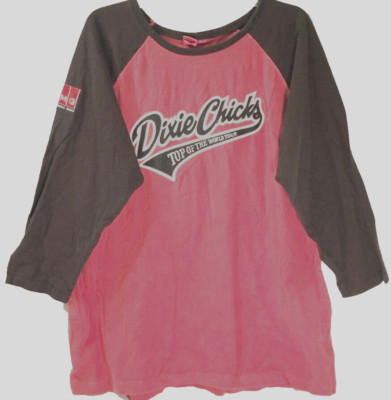 Dixie Chicks Vintage 2000 Top World Tour Indian Red Baseball Style T-Shirt L