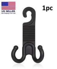 Car Headrest Hooks Seat Back Dual Cargo Organizer Bag Purse Holder Hanger Black