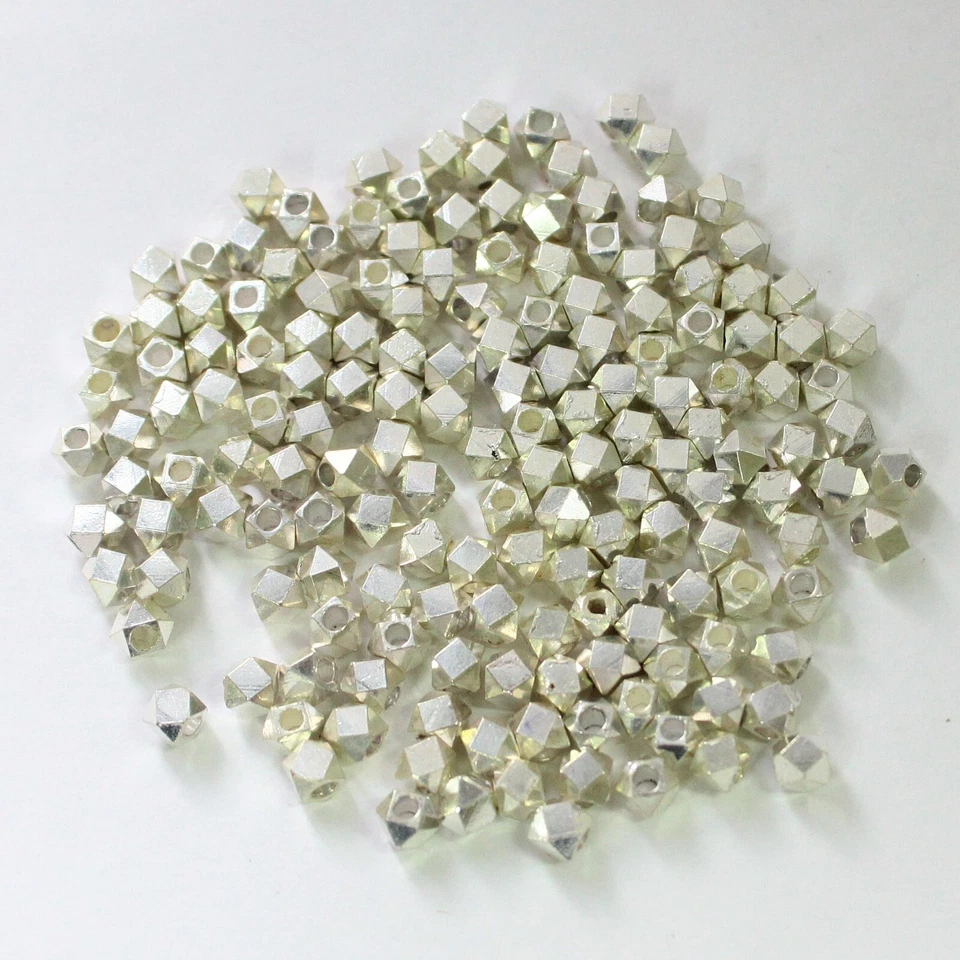 Thai Karen Hill Tribe 3,5 mm cuentas de plata 925, 20 piezas cuentas facetadas de plata corte Foto 3 de 3