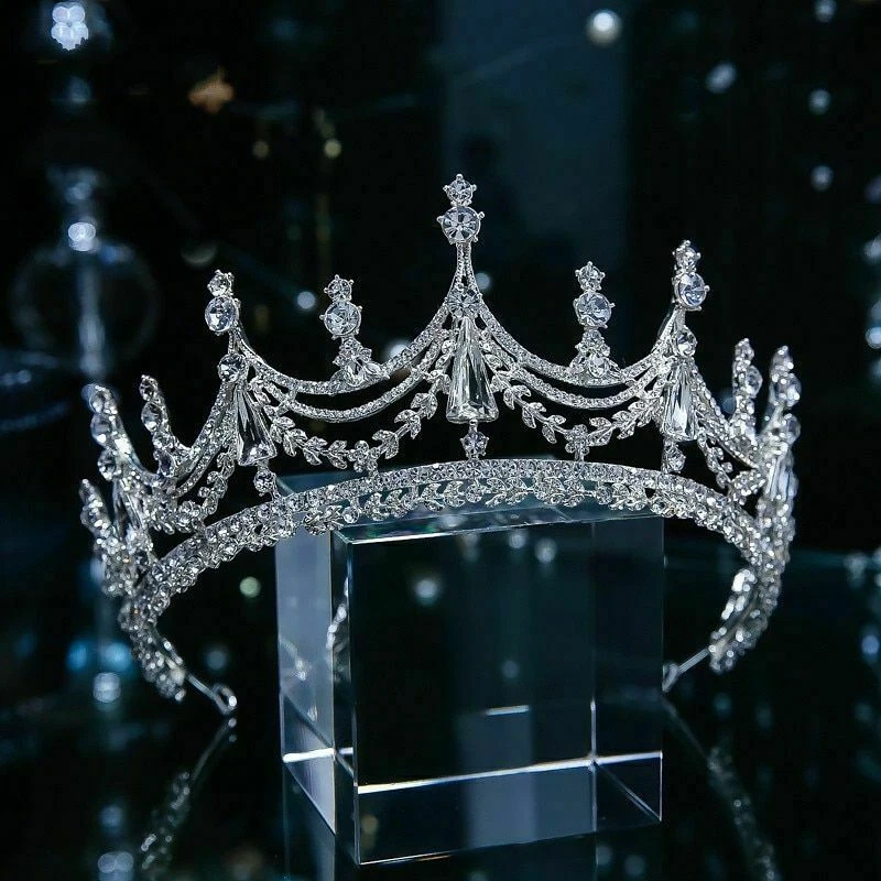 7cm Tall Large Crystal Tiara Crown Wedding Bridal Queen Princess
