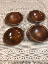 Lot 4 Vintage Woodcraftery Salad Wood Bowls 1960s