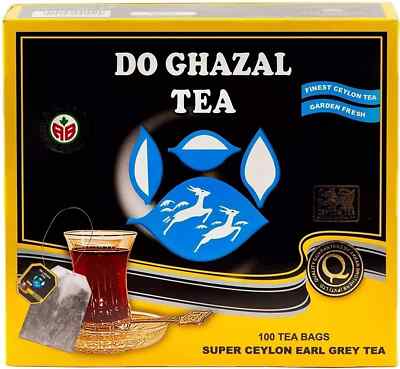 Alghazaleen (Do Ghazal) Tea Bags Earl Grey and Ceylon, 100 Tea Bags Free Ship