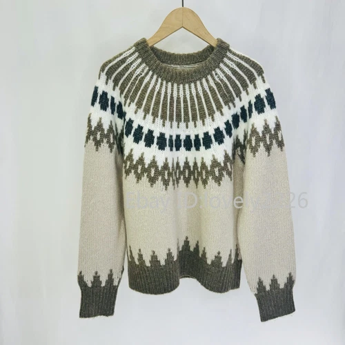 Nili Lotan Womens Autumn Warm Vintage Crew Neck Fashion Knitted Sweater - Picture 3 of 18