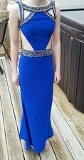 Blue Beaded Long Dress By Sherri Hill 32140 size 0 / 00 prom  Read
