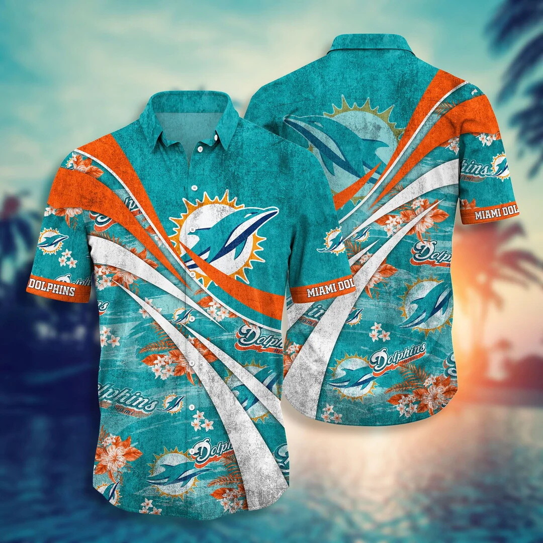 Buy Miami Dolphins Men's Hawaiian Shirt 
