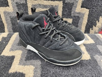 Nike Air Jordan 12 Retro Reverse Taxi Black Kids Shoes Size 10c