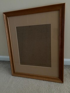 IKEA FANAHOLM Wood Picture Frame Matted 18"x14" Vintage Natural