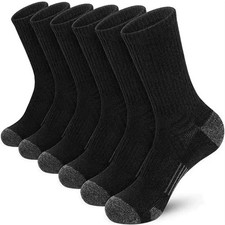 8 pcs Men's Cotton Crew Socks Cushioned Breathable Work  Athletic Socks