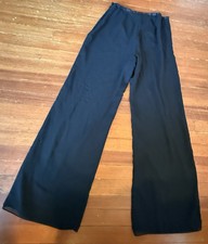 Vintage Liz Claiborne Dress Pants Women s Size 6 Black Wide Leg Satin Trim EUC