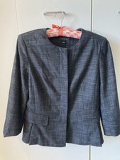 ann taylor black tweed blazer size 12