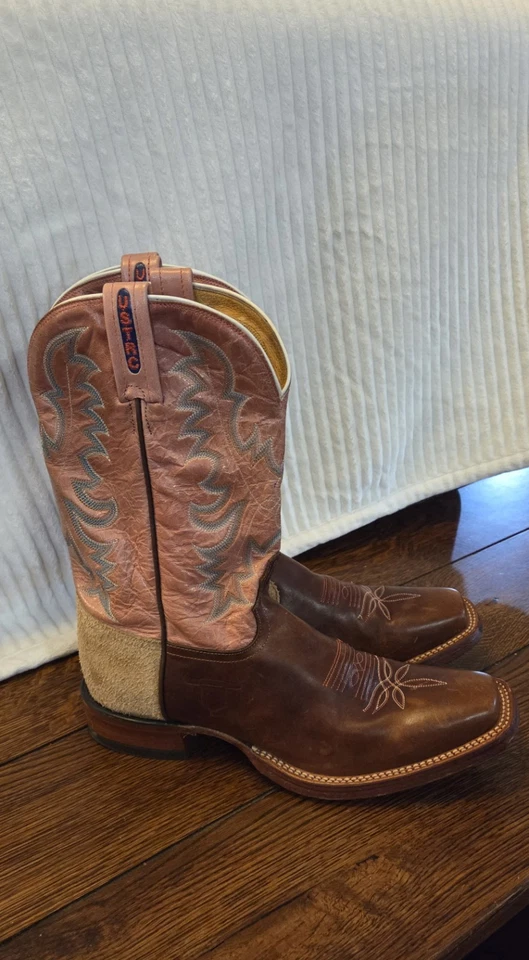 Tony Lama USTRC Western Botas de Cuerda Rosa Superior Hechas en EE. UU. Cuero Para Mujer Talla 10B Foto 3 de 4