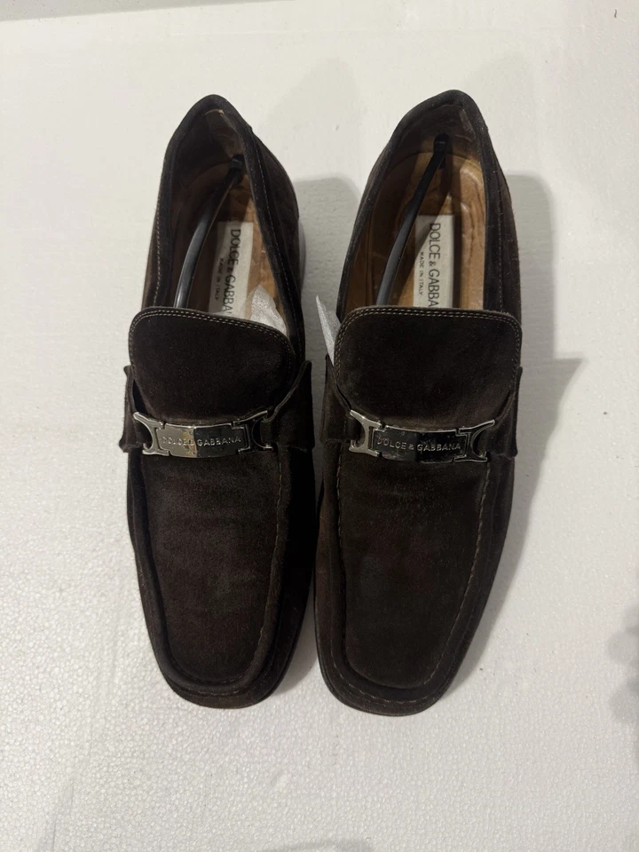 Dolce & Gabbana D&G 男式麂皮绒一脚蹬乐福鞋 US 10 — 第 2/4 张图片