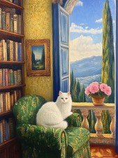 Paint by Numbers for Adults Beginners, White Cat Adult Paint by Number Kit 16x20