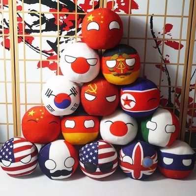 Polandball Plush Countryball USSR USA FRANCE RUSSIA UK JAPAN GERMANY CANADADoll*