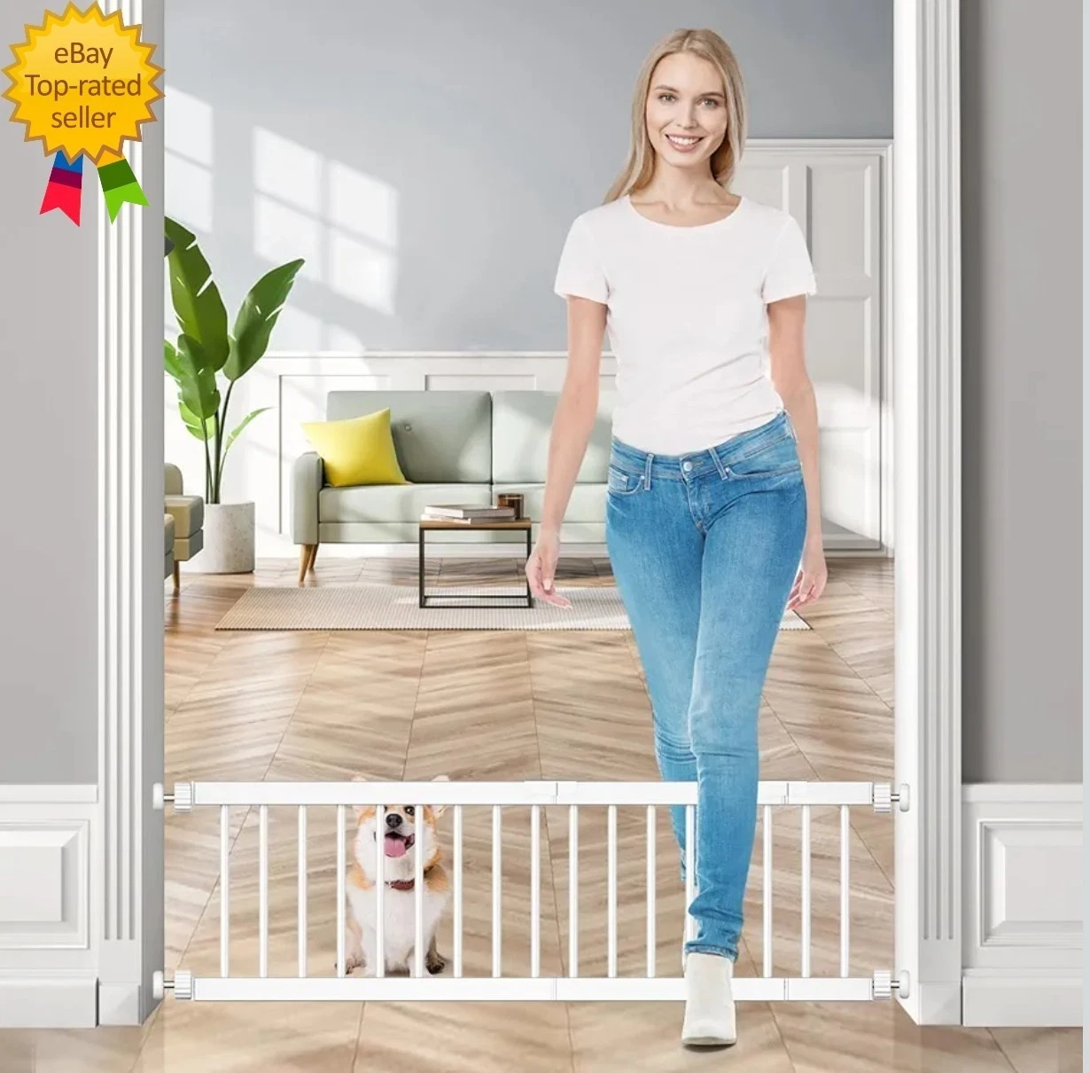 Baby Pet Safety Gate Extra Wide Short Step Over Dog Gate Adjustable 18-45"x 10"
Opens in a new windo