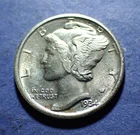 1934-D Mercury Dime   Borderline Uncirculated