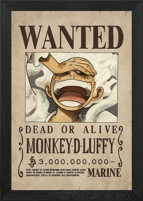 Wanted: Monkey D. Luffy gerahmtes Wandbild Poster Leinwanddruck Bild