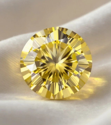 3 CT Lab Grown Moissanite Loose Gemstone, Yellow Round Cut VVS1 With Certified