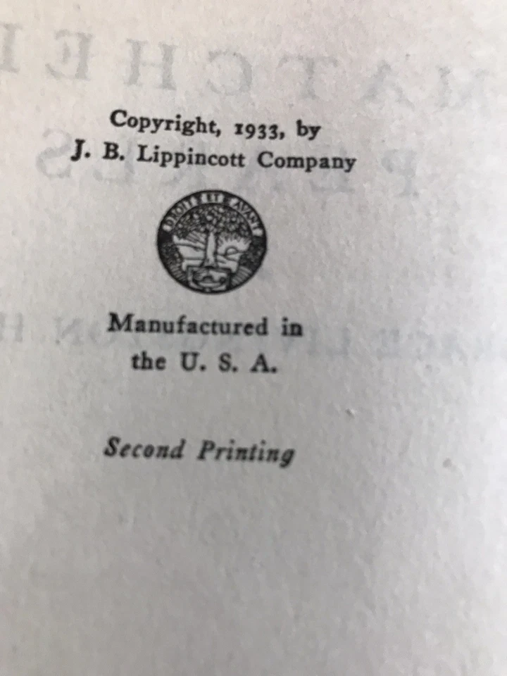Matched Pearls Hardcover Grace Livingston Hill Second Printing Romance 1933 - Image 3 of 4