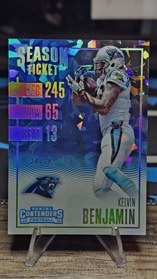 2016 Panini Contenders Season Ticket Kelvin Benjamin /24 Cracked Ice #45    