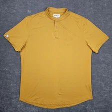 Mantra Polo Shirt Mens XL Yellow Performance Recycled Polyester Athletic Golf