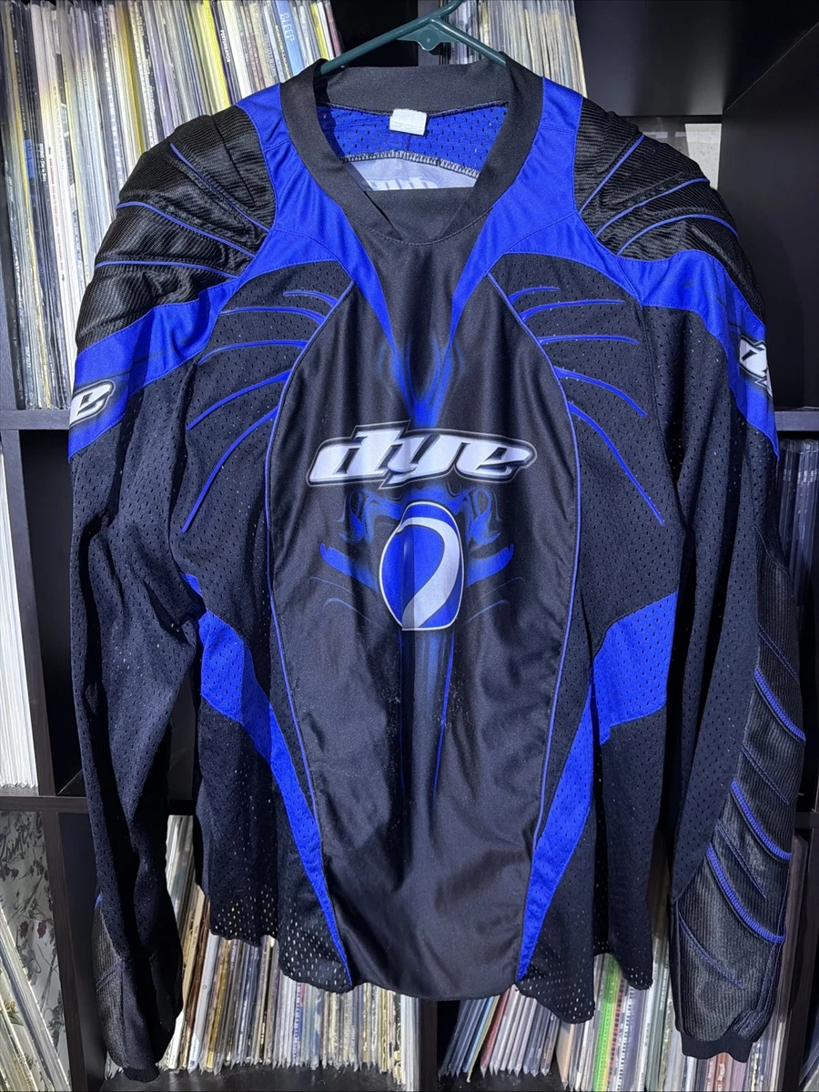 Vintage Dye Padded Paintball Jersey Long Sleeve Black Blue Mens
