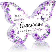 Grandma Birthday Gifts, Christmas Gifts Ideas for Grandma, Purple Butterfly-Shap