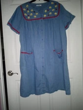 Ladybug XL Duster Patio Dress GO Softly COTTON Dress WITH SNAPS, Pockets
